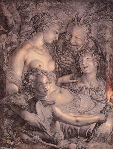 Hendrick Goltzius - Without Ceres and Bacchus, Venus would Freeze