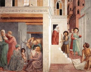Benozzo Gozzoli - Scenes from the Life of St Francis (Scene 1, north wall)