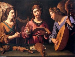 Antiveduto Gramatica - St Cecilia with Two Angels