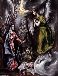 El Greco (Doménikos Theotokopoulos) - The Annunciation (detail)