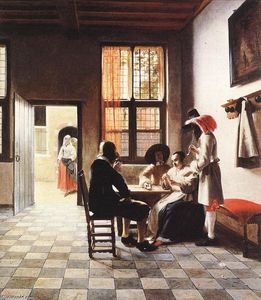 Pieter De Hooch - Cardplayers in a Sunlit Room