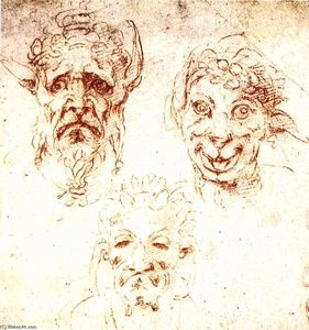 Michelangelo Buonarroti - Studies of grotesque heads