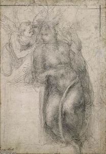 Michelangelo Buonarroti - Study for an Annunciation (recto)
