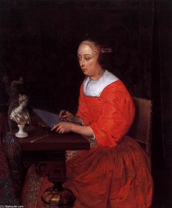Eglon Van Der Neer - A Lady Drawing