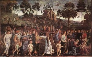 Vannucci Pietro (Le Perugin) - Moses's Journey into Egypt and the Circumcision of His Son Eliezer