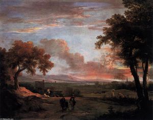 Marco Ricci - Southern Landscape at Twilight