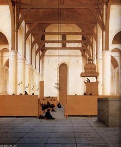 Pieter Jansz Saenredam - Interior of the Church of St Odulphus, Assendelft (detail)