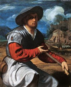 Giovanni Girolamo Savoldo - Shepherd with a Flute