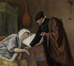 Jan Steen - The Sick Woman (detail)
