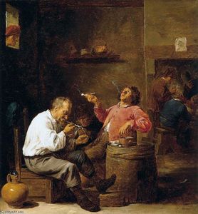 David The Younger Teniers - Smokers in an Interior