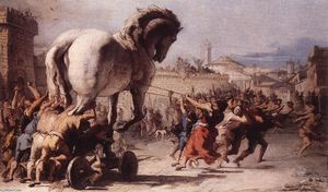 Giovanni Domenico Tiepolo - The Procession of the Trojan Horse in Troy