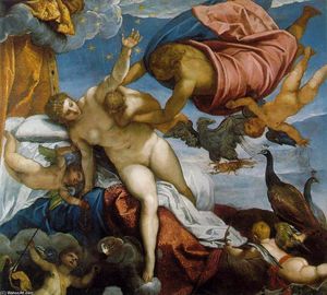 Order Paintings Reproductions The Origin of the Milky Way, 1570 by Tintoretto (Jacopo Comin) (1518-1594, Italy) | WahooArt.com