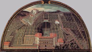 Giusto Utens - Palazzo Pitti and the Forte Belvedere