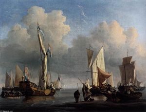 Willem Van De Velde The Elder - Ships off the Coast
