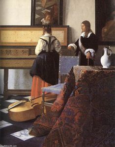 Johannes Vermeer - A Lady at the Virginals with a Gentleman (detail)