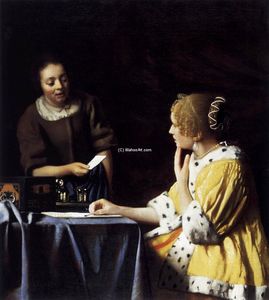 Johannes Vermeer - Lady with Her Maidservant Holding a Letter