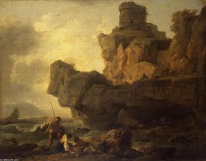 Claude Joseph Vernet - Rocks on a Seashore