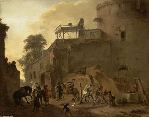 Philips Wouwerman - Manege Riding in the Open Air