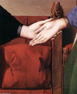 Jan Van Eyck - Portrait of Giovanni Arnolfini and his Wife (detail) (26)
