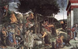 Sandro Botticelli - The Trials and Calling of Moses