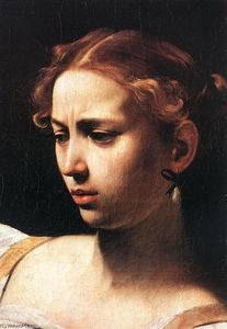 Caravaggio (Michelangelo Merisi) - Judith Beheading Holofernes (detail)