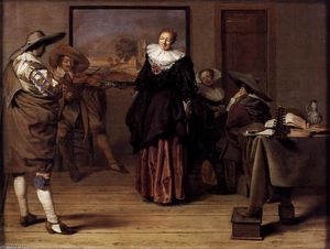 Pieter Jacobs Codde - The Dancing Lesson