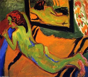 Ernst Ludwig Kirchner - Liegender Akt vor Siegel