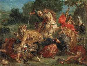 Eugène Delacroix - Lion Hunt