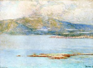 Frederick Childe Hassam - Looking over Frenchman's Bay at Green Mountain