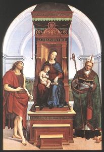Raphael (Raffaello Sanzio Da Urbino) - Madonna and Child (The Ansidei Altarpiece)