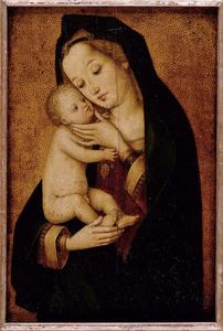 Hans Holbein The Elder - Maria, das Kind liebkosend