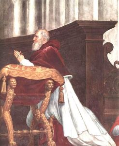 Raphael (Raffaello Sanzio Da Urbino) - The Mass at Bolsena (detail 3) (Stanza di Eliodoro)
