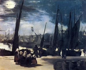 Edouard Manet - Moonlight over Boulogne Harbor