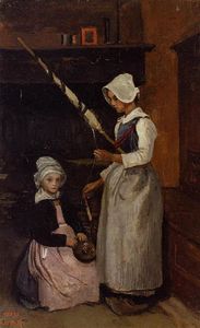 Jean Baptiste Camille Corot - Mur Peasants