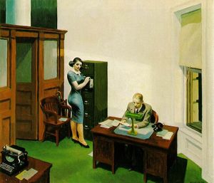  Oil Painting Replica Office at Night, 1940 by Edward Hopper (Inspired By) (1931-1967, United States) | WahooArt.com