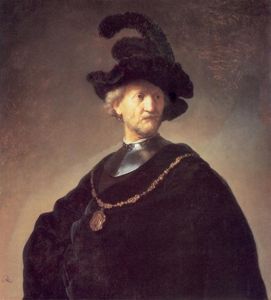 Rembrandt Van Rijn - Old Man with a Black Hat and Gorget