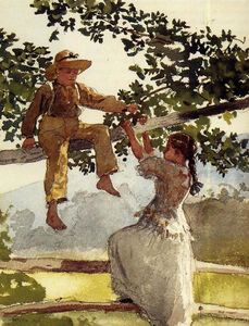 Winslow Homer - On the Fence (also known as On the Farm)