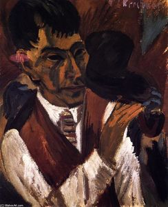 Ernst Ludwig Kirchner - Otto Mueller with Pipe