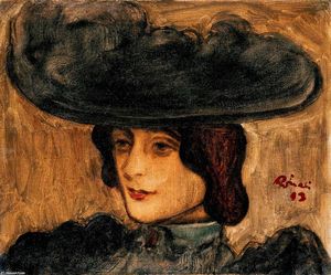 Jozsef Rippl Ronai - Parisian Woman with Hat