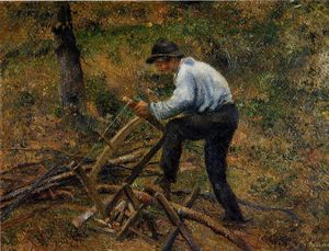 Camille Pissarro - Pere Melon Sawing Wood