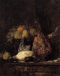 Eugène Louis Boudin - Pheasant, Duck and Fruit
