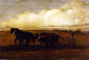 William Morris Hunt - Plowing