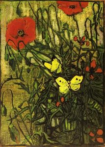 Vincent Van Gogh - Poppies and Buttreflies