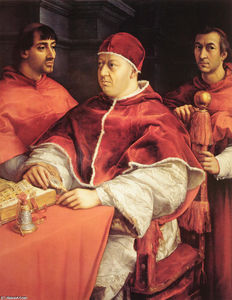 Raphael (Raffaello Sanzio Da Urbino) - Portrait of Pope Leo X and Two Cardinals