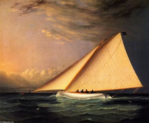 James Edward Buttersworth - A Racing Yacht on the Great South Bay