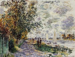 Claude Monet - The Riverbank at Petit-Gennevilliers