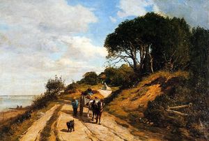 Eugène Louis Boudin - The Road from Trouville to Honfleur