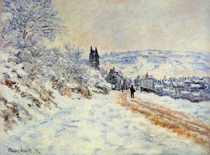 Claude Monet - The Road to Vetheuil, Snow Effect