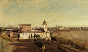 Jean Baptiste Camille Corot - Rome, the Trinita dei Monti - View from the Villa Medici