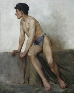Henry Scott Tuke - Seated Nude Study